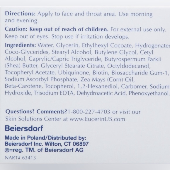 Eucerin Q10 Anti-Wrinkle Sensitive Skin Face Creme, 1.7 oz - Picture 4 of 4